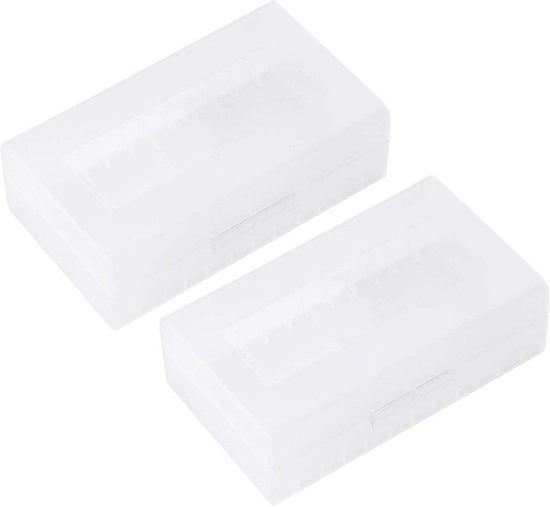 Scatola per batterie acqua resistente - Formato compatto - Per 2 x batterie 20700/21700 - Protezione e durata - Translucido
