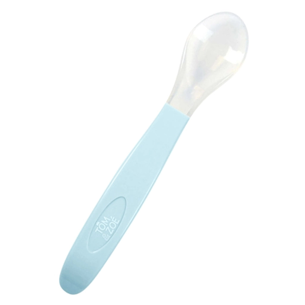 Cucchiaio neonato in silicone Blu Tom & Zoé