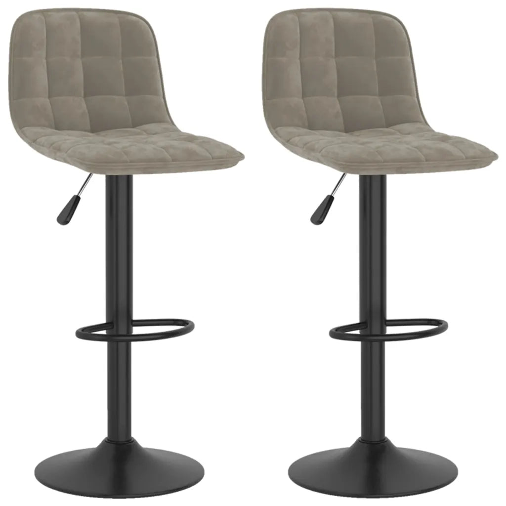Sgabelli da Bar 2 pz Grigio Chiaro in Velluto cod mxl 57284