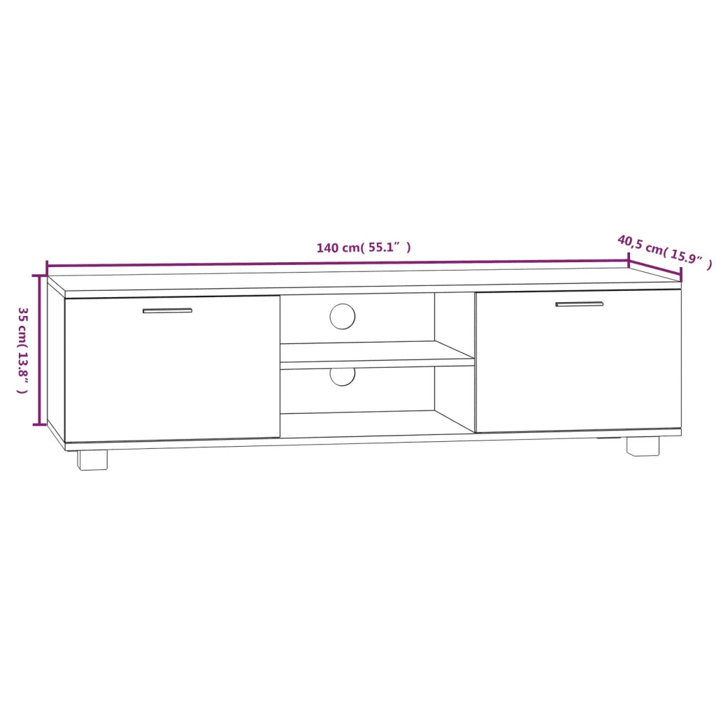 Mobile Porta TV Bianco 140x40,5x35 cm in Legno Multistrato cod mxl 14446