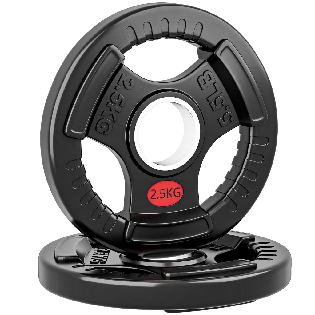 Dischi Pesi 2x2.5 kg ¨C Zephmum ¨C Acciaio con Rivestimento Plastica, Nero, Foro 5 cm