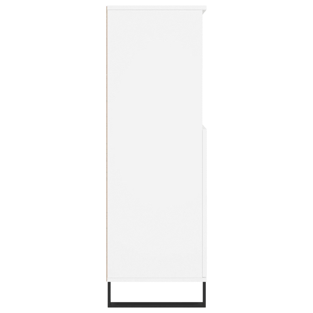 Credenza Alta Bianca 60x36x110 cm in Legno Multistrato