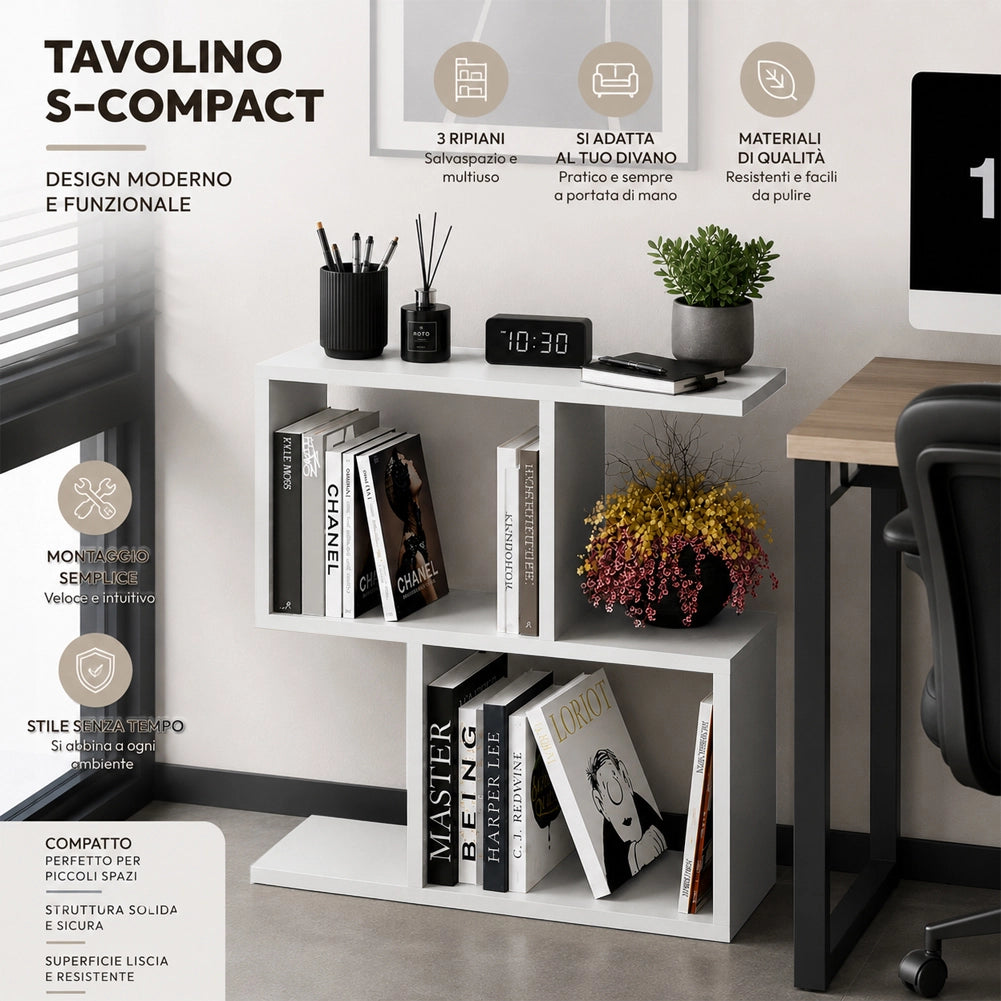 Tavolino da Caffè 60x60x19,5 cm Tavolo S Divano Design Moderno Bianco