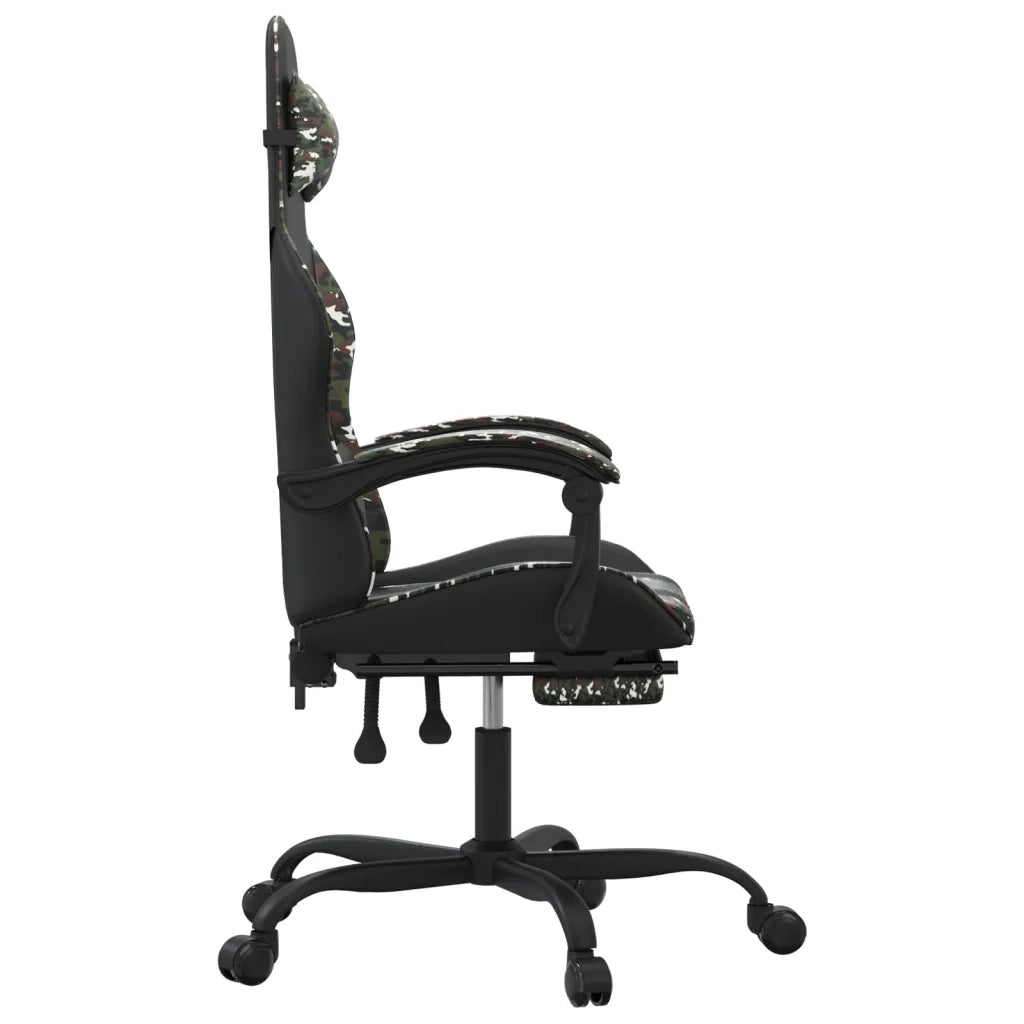 Sedia da Gaming con Poggiapiedi Nero e Mimetico in Similpelle cod mxl 65358
