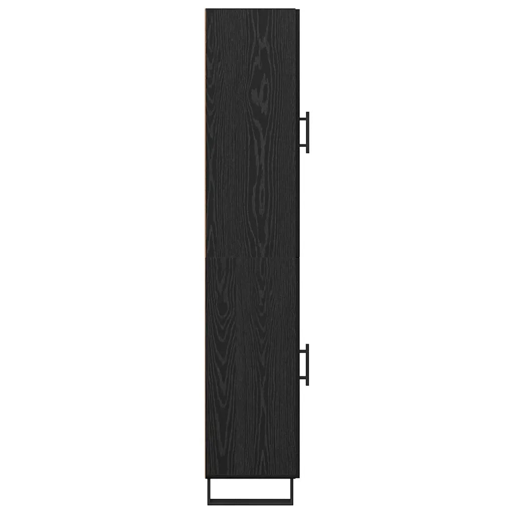 Credenza | Madia | Buffet da pranzo | Armadio da pranzo Rovere Nero 34,5 x 34 x 180 cm Legno multistrato