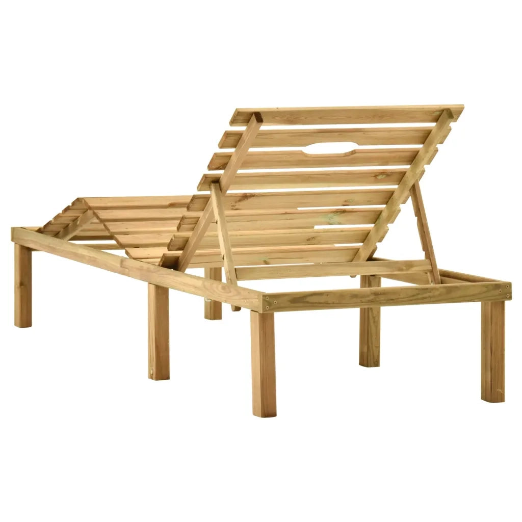 Lettino Prendisole da Giardino in Legno di Pino Impregnato 315396