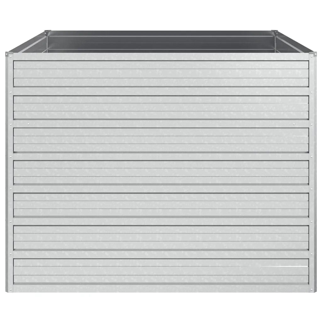 Letto Rialzato Giardino 100x100x77cm in Acciaio Zincato Argento 316883