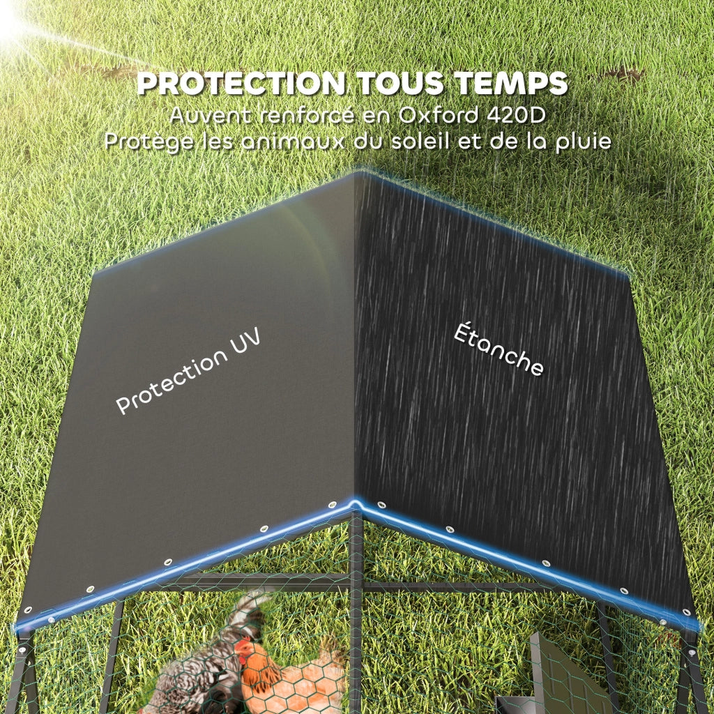 Recinzione per Galline Esterno ¨C zephmum ¨C Acero, Nero, 3x1x1m
