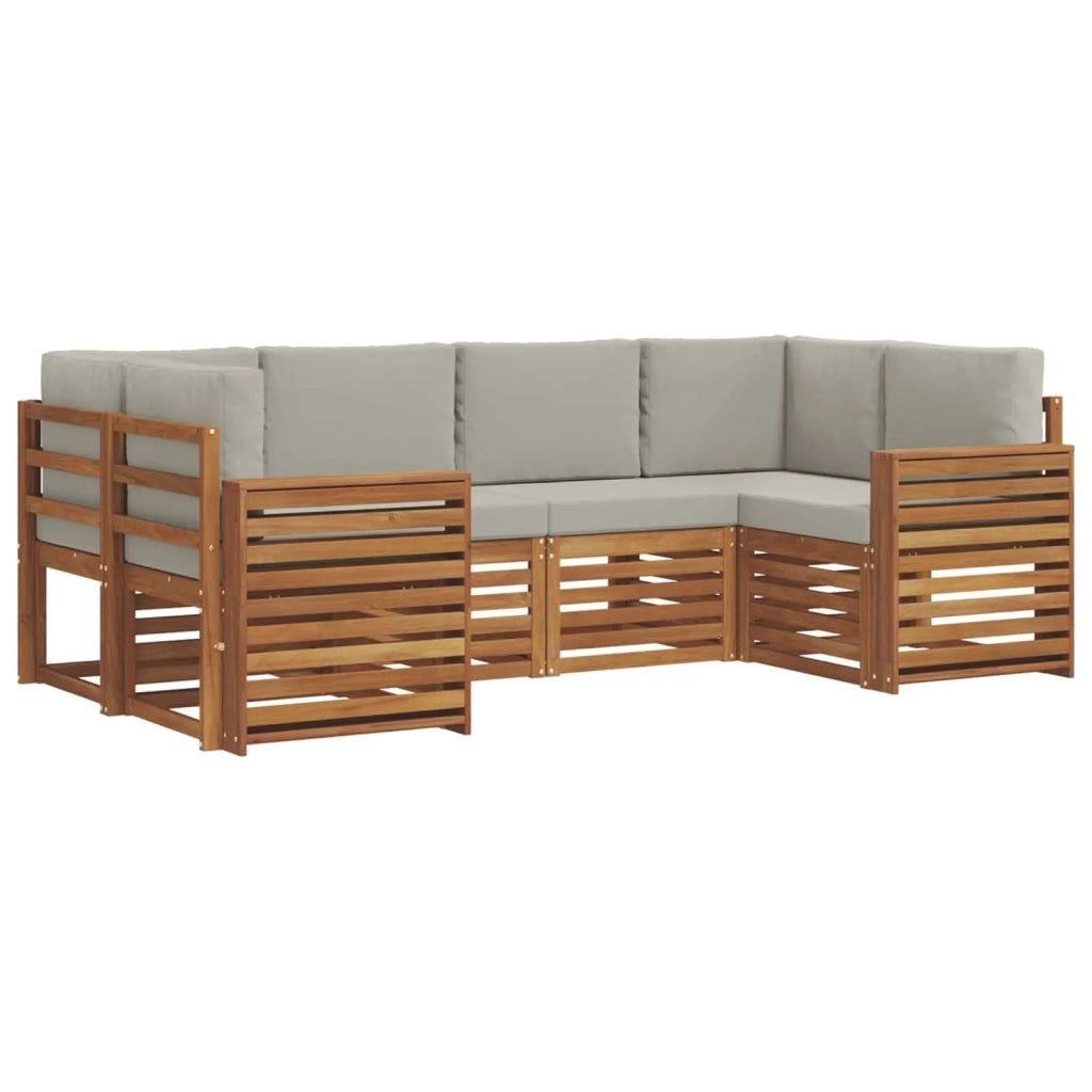 Set divano sezionale con cuscino 6 pcs Grigio Naturale e Chiaro 3375376