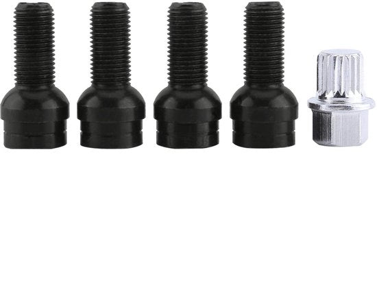 Bulloni Bloccanti per Ruote - 4 + 1 Wielbouten M14x1,5 - Velgslot - Dadi di Bloccaggio - Materiale di Alta Qualità - Resistente alla Corrosione