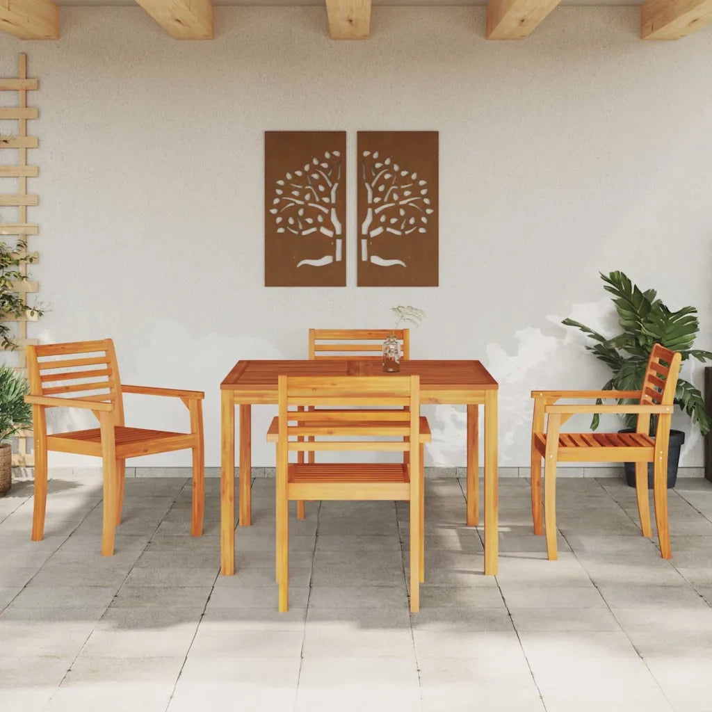 Set da Pranzo per Giardino 5 pcs Marrone
