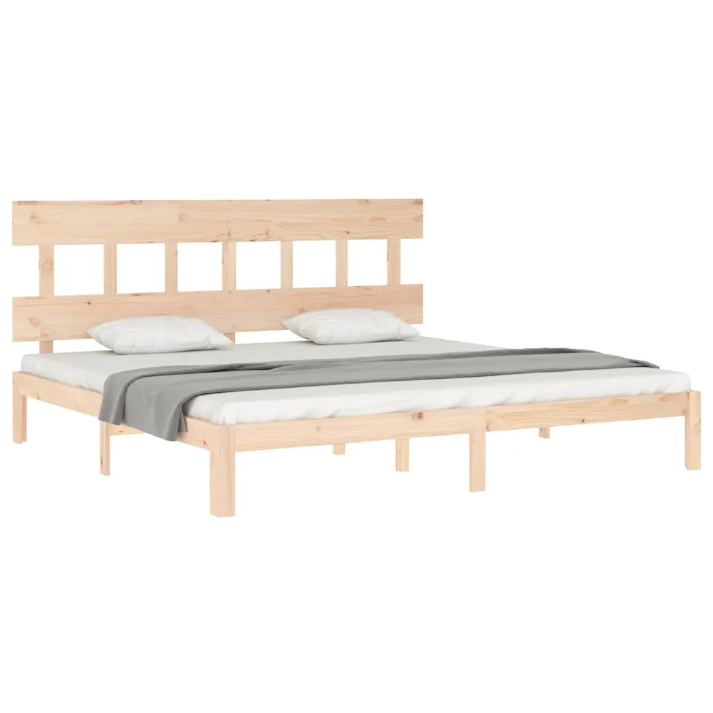 Giroletto senza Materasso-Struttura Letto 200x200 cm in Legno Massello di Pino 299783