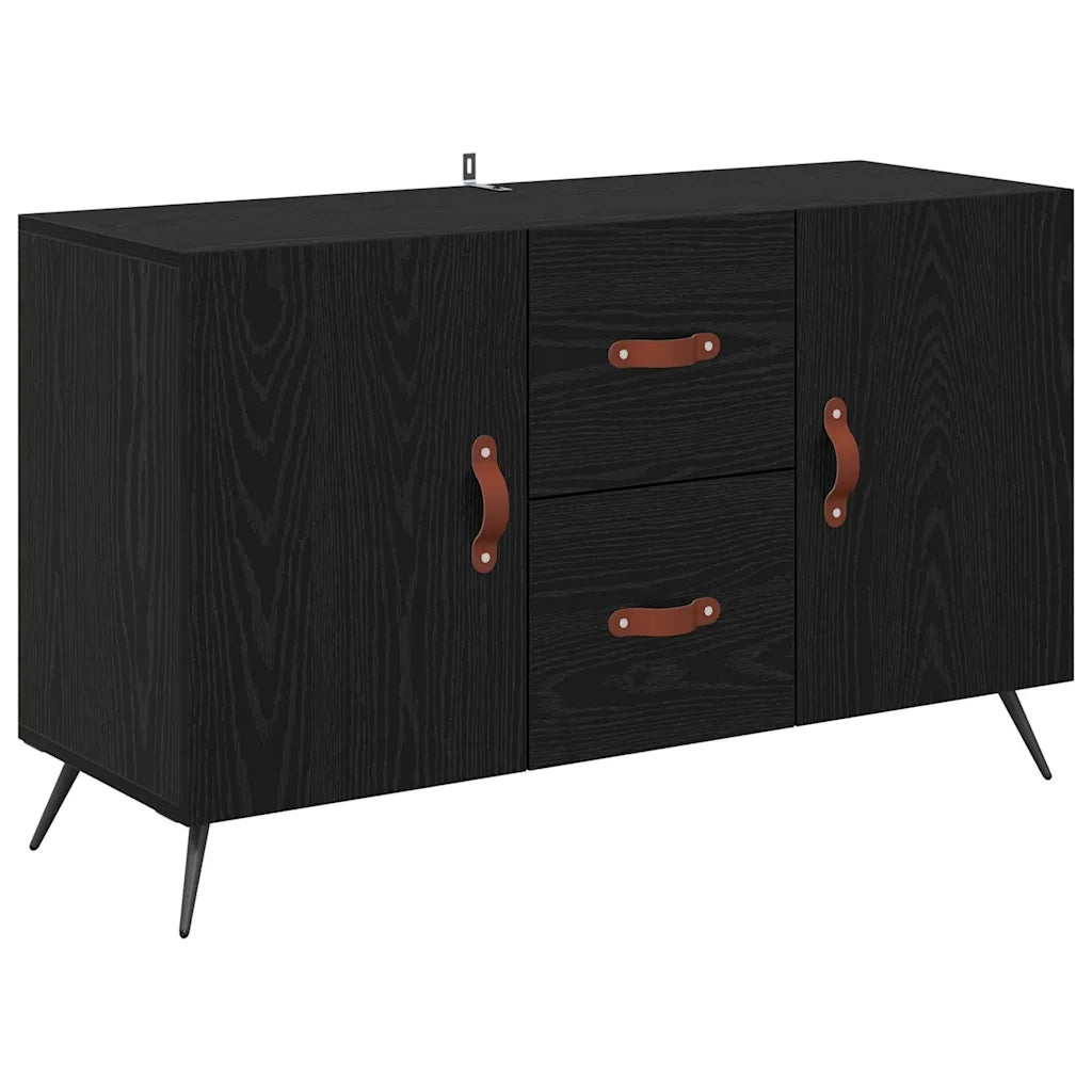 Credenza-Buffet-Armadio da cucina Rovere Nero 100 x 36 x 60 cm Legno multistrato 692359