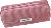 Etui di stoffa corduroy, bambine, bambini, etui pulito, piccolo etui di corduroy, etui di stoffa corduroy per adulti, etui morbido per bambine con stoffa corduroy, etui scolastico di corduroy (rosa)