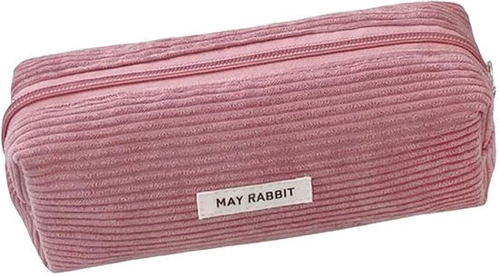 Etui di stoffa corduroy, bambine, bambini, etui pulito, piccolo etui di corduroy, etui di stoffa corduroy per adulti, etui morbido per bambine con stoffa corduroy, etui scolastico di corduroy (rosa)