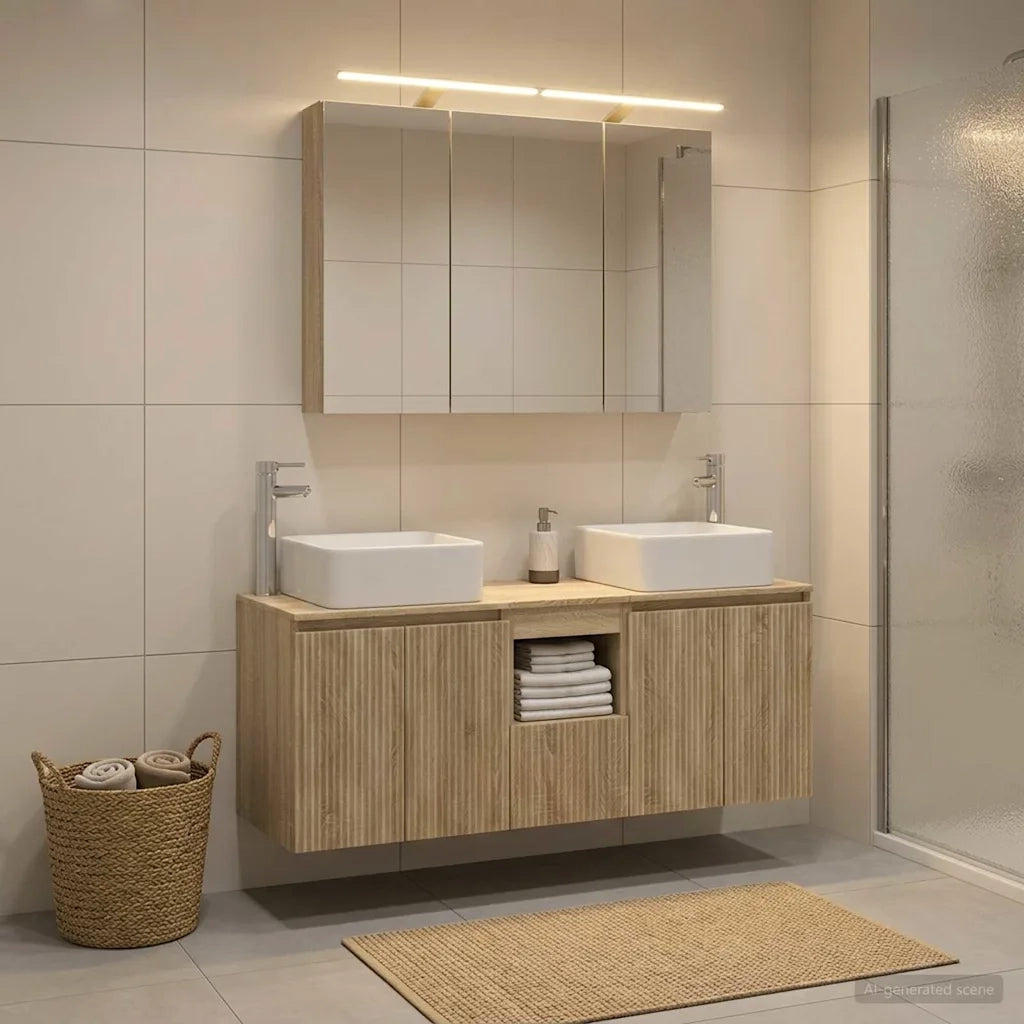 Set di Armadi da Bagno 4 pcs Rovere Sonoma 100 x 14,5 x 70 cm 3406377