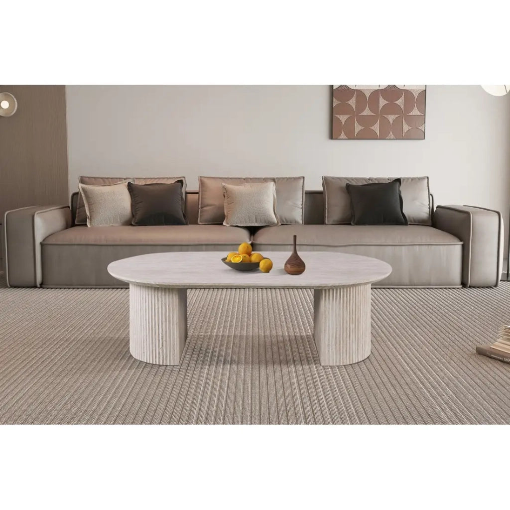 Table bassa VAGOS – Colore rovere chiaro – Tavolino rettangolare 120x70 cm – MDF – Design naturale e moderno