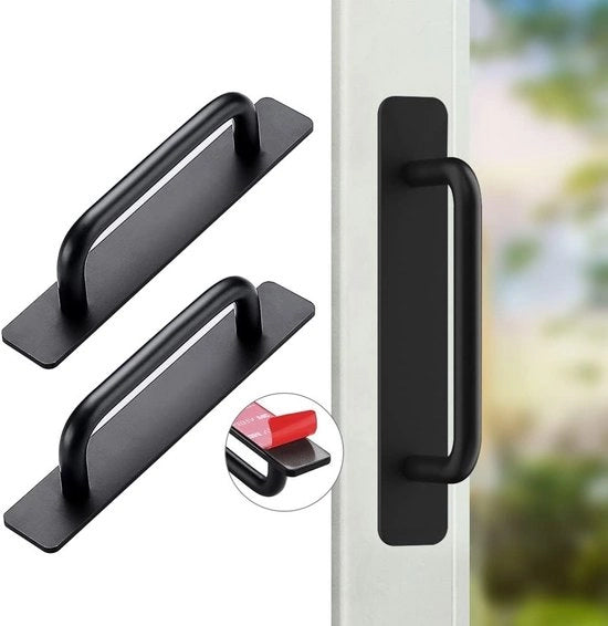 Set di 2 Deurgreppi in Alluminio per Cucina, Armadi e Porte Finestre - 147mm - Nero
