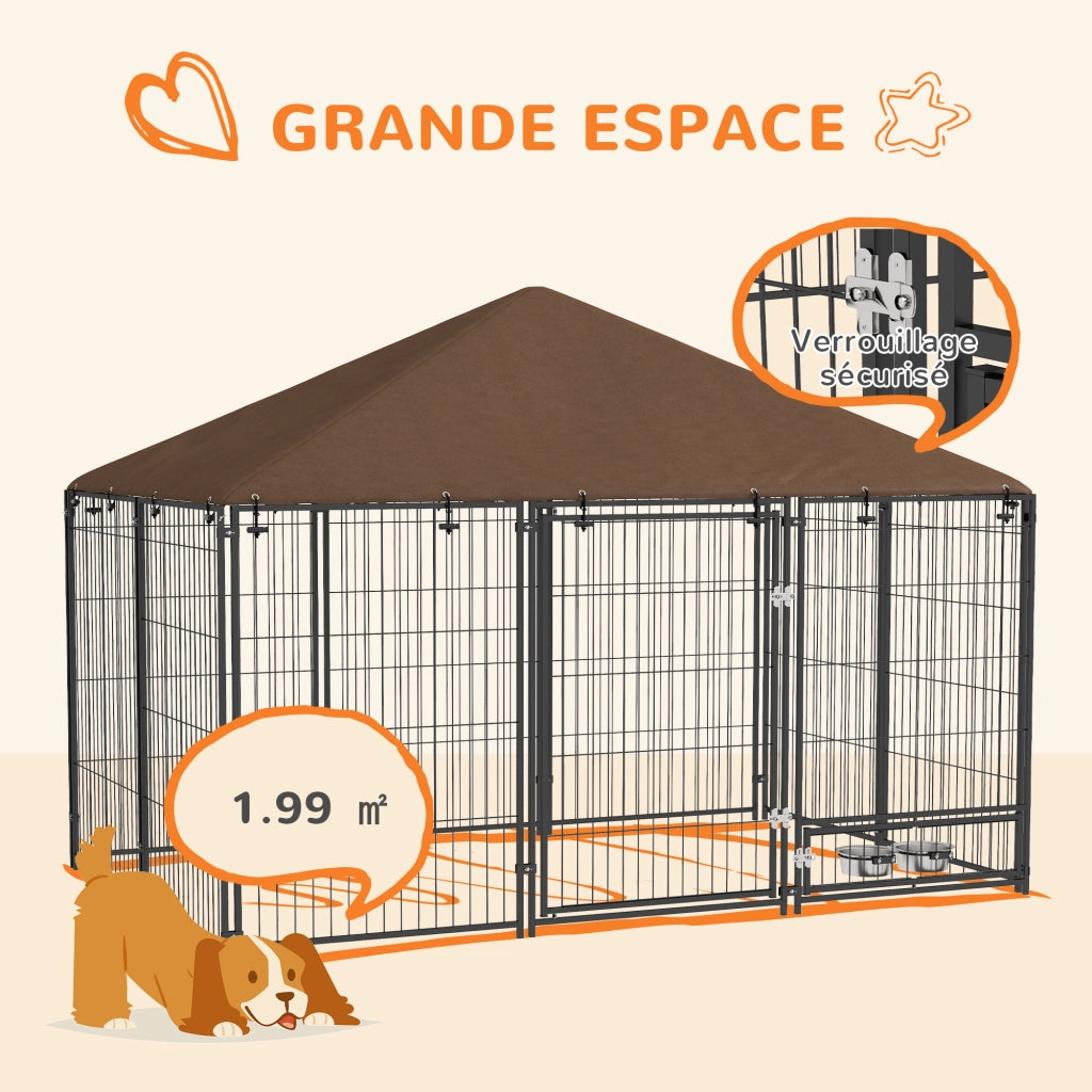 Cuccia per Cani Esterna in Acciaio e Tessuto Oxford ¨C zephmum ¨C Grigio
