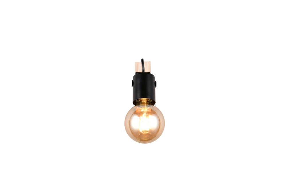 Faretto soffitto vintage 1xE27 nero legno IP20 LYNAR RL