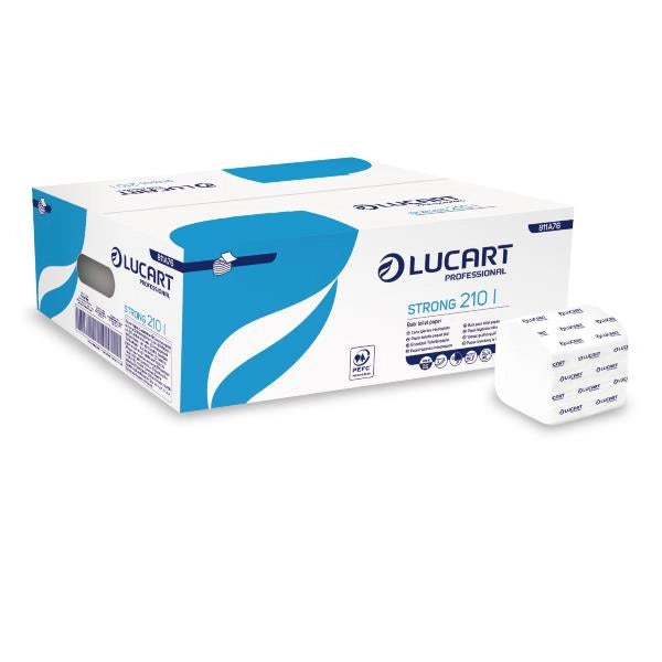 Carta igienica interfogliata lucart strong 210 l 2 veli 40 conf da 210 foglietti - 811a76 - 114398