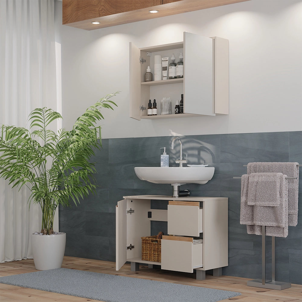 Vicco Set di mobili da bagno Cashmere/Artigianale 2 parti