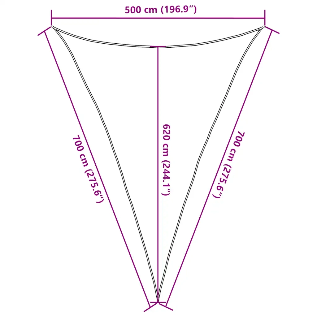 Vela Parasole 160 g/m² Marrone 5x7x7 m in HDPE 311814