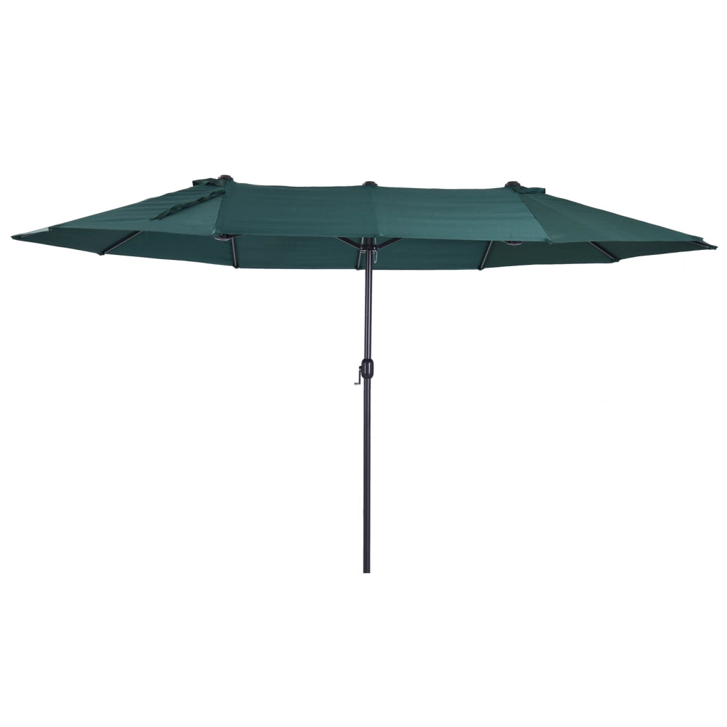 Parasol Garden Umbrella Market Parasol Doppio parasole da patio con manovella Ovale verde scuro 460 x 270 x 240 cm