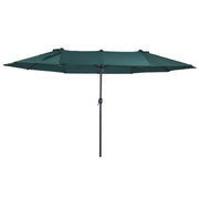 Parasol Garden Umbrella Market Parasol Doppio parasole da patio con manovella Ovale verde scuro 460 x 270 x 240 cm