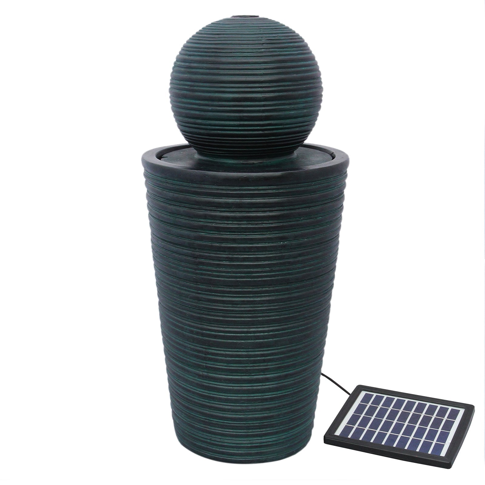 MonsterShop - Fontana Solare a Sfera da Giardino con Batteria di Supporto da 6 Ore Fontanella con Pannello Solare e Picchetto