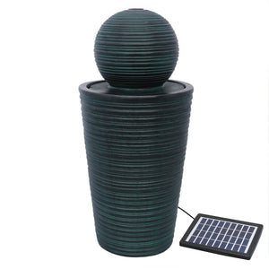 MonsterShop - Fontana Solare a Sfera da Giardino con Batteria di Supporto da 6 Ore Fontanella con Pannello Solare e Picchetto