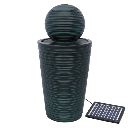 MonsterShop - Fontana Solare a Sfera da Giardino con Batteria di Supporto da 6 Ore Fontanella con Pannello Solare e Picchetto