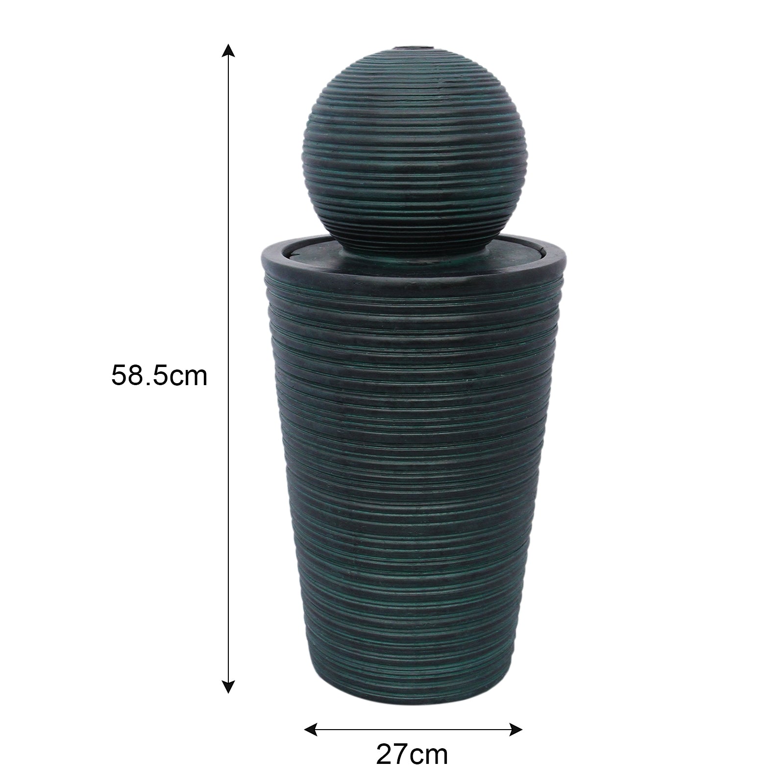MonsterShop - Fontana Solare a Sfera da Giardino con Batteria di Supporto da 6 Ore Fontanella con Pannello Solare e Picchetto