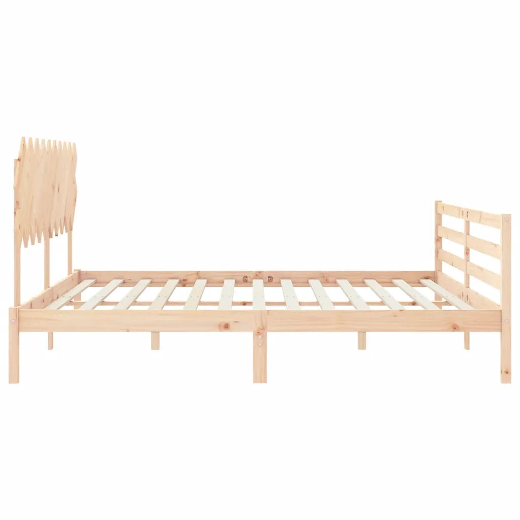Giroletto con Testiera-Struttura Letto con testiera 200x200 cm in Legno Massello 872752