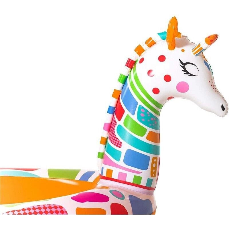 PISCINA GONFIABILE GIRAFFA GIOCO BIMBO CON SPRUZZATORE 266X157X127CM PER ESTERNO