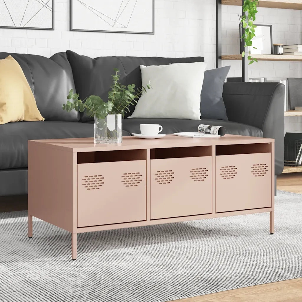 Tavolino-Tavolino da soggiorno-Tavolo Rosa 101,5x50x43,5 cm in Acciaio Laminato a Freddo 566460