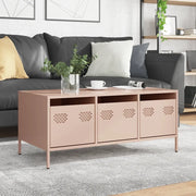 Tavolino-Tavolino da soggiorno-Tavolo Rosa 101,5x50x43,5 cm in Acciaio Laminato a Freddo 566460