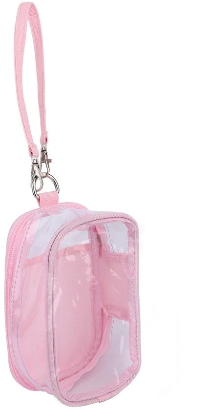 Borsa di stoccaggio trasparente - 15,5x10,5x6,5 cm - Incluso cinturino - Impermeabile - PVC - Contenitore per bambole