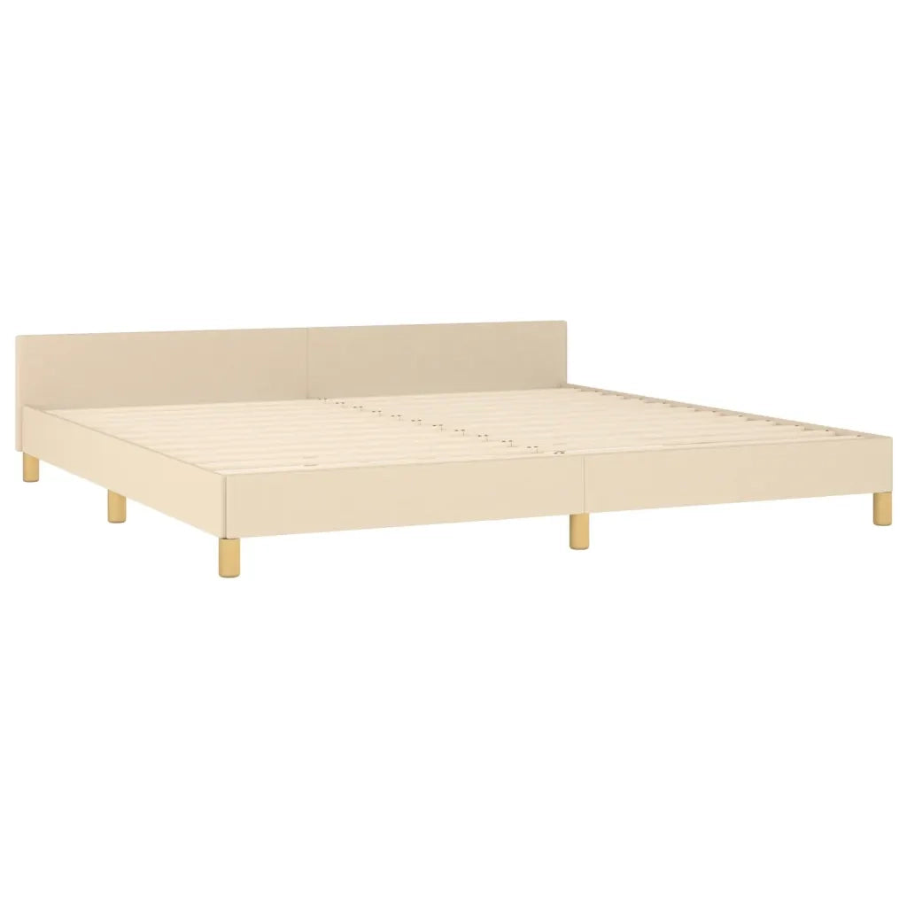 Giroletto con Testiera Crema 200x200 cm in Tessuto 3125329