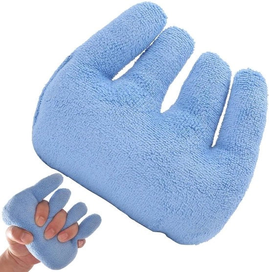 Cuscino per contrattura di dito - comodo sostegno per mano e dito per contrattura e lesioni cutanee - Blu.