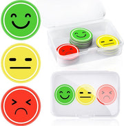 Set di 30 tavole magnetiche, Smiley, Rond, Magnetiche, Tabella di riconoscimento, Magnetico, Feedback, Tavola frigorifera, Regalo per ufficio, con Scatola in PP 2,5 cm, CLFR-C0001