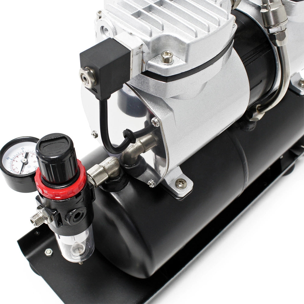 Compressore per aerografo AS196A con serbatoio aria 2 cilindri 6 bar Interruttore a 2 fasi