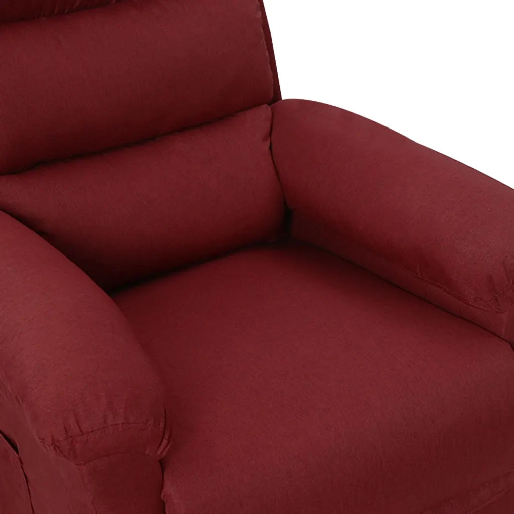 Poltrona Massaggiante Elettrica Rosso Vino in Tessuto