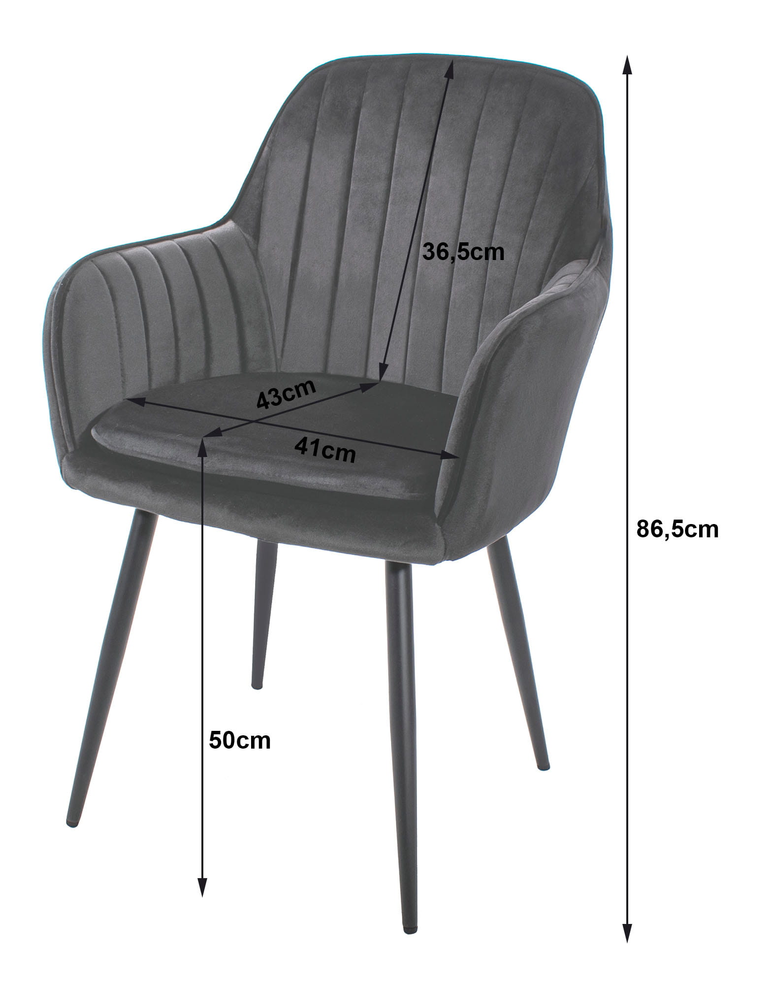 Sedia VALORA LUGO - Velluto verde con gambe nere