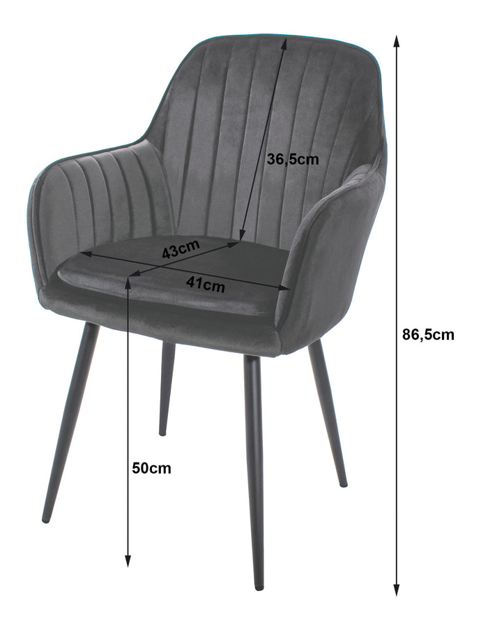 Sedia VALORA LUGO - Velluto verde con gambe nere