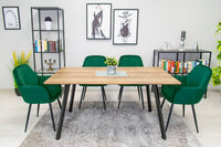 Sedia VALORA LUGO - Velluto verde con gambe nere