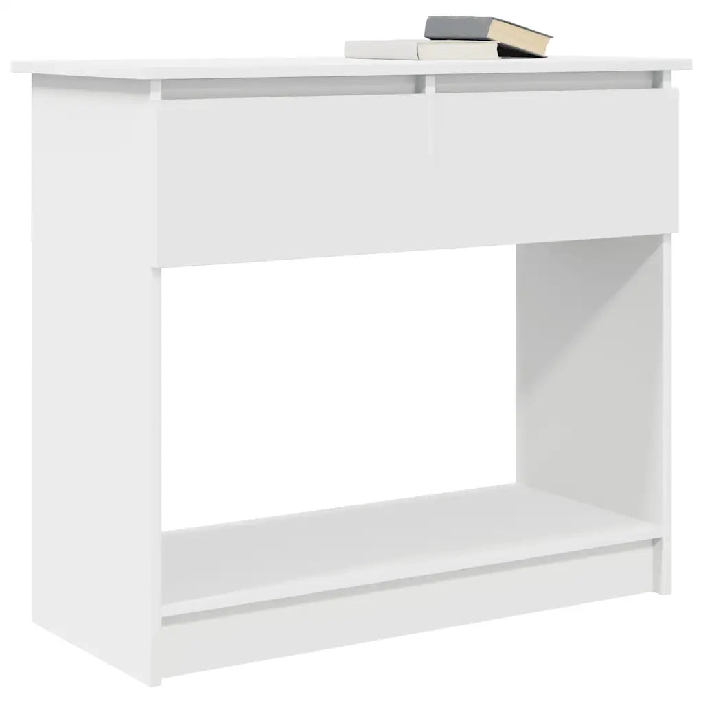 Tavolo Consolle con Cassetti Bianco 85,5x38,5x74,5 cm 861391
