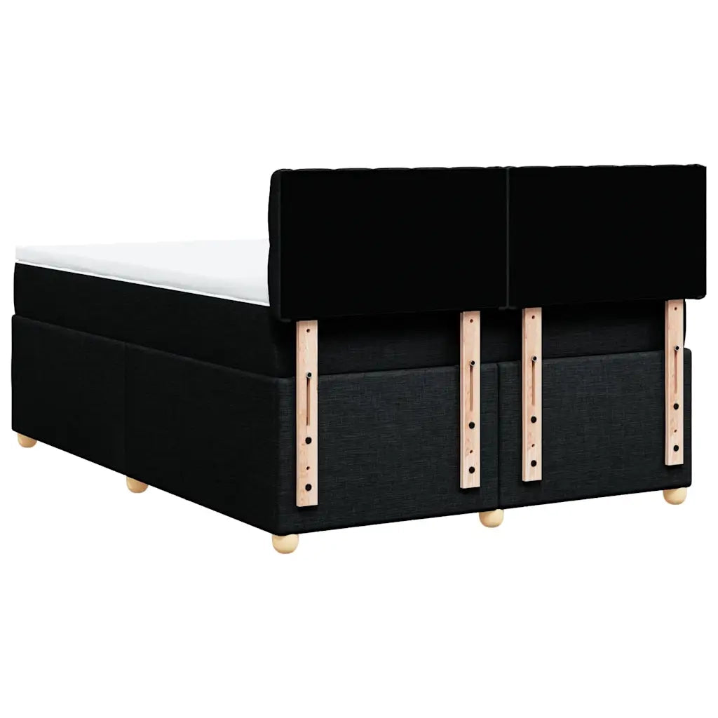 Giroletto a Molle con Materasso Nero 140x190 cm in Tessuto