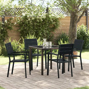 Set da Pranzo per Giardino 5 pcs Nero