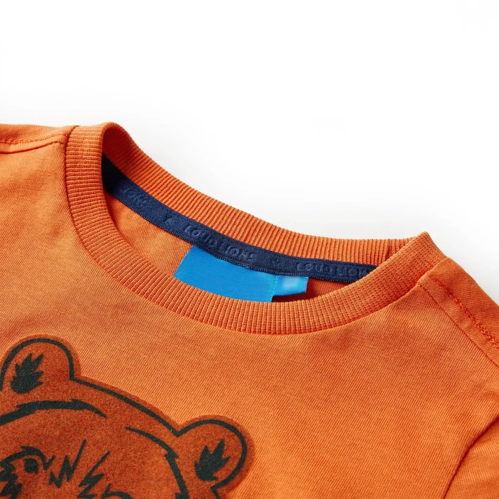 Maglietta per Bambini a Maniche Lunghe Arancione Scuro 128cod mxl 108286